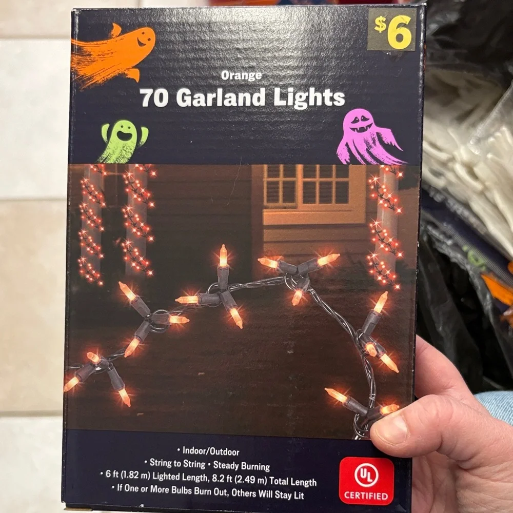 Orange Garland Lights - 70 Count